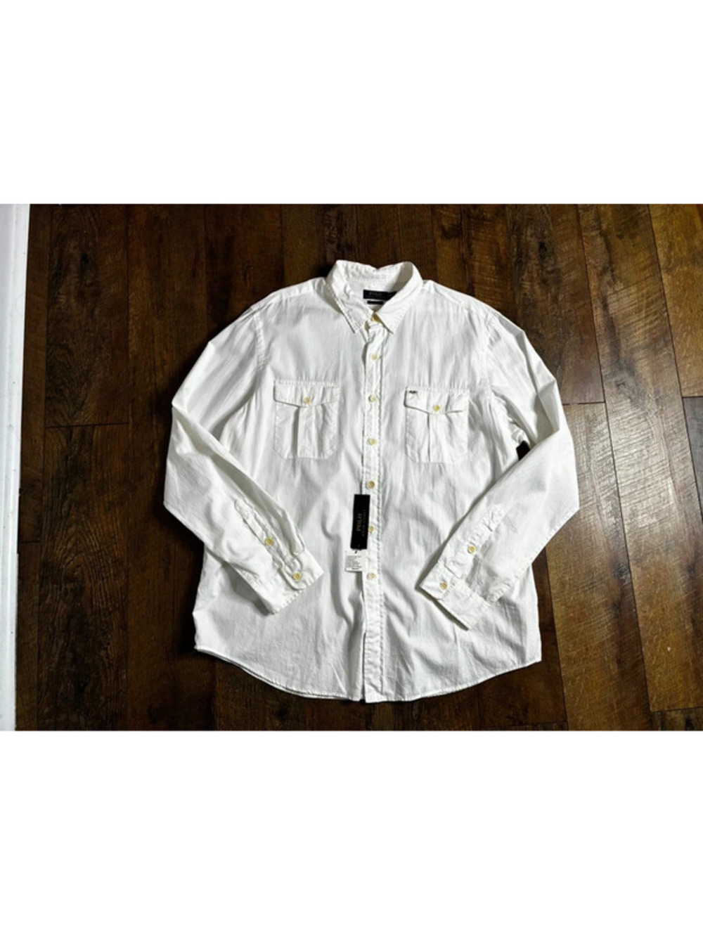 NWT Polo Ralph Lauren Men's White Beach Twill Utility Button Up Shirt XXL